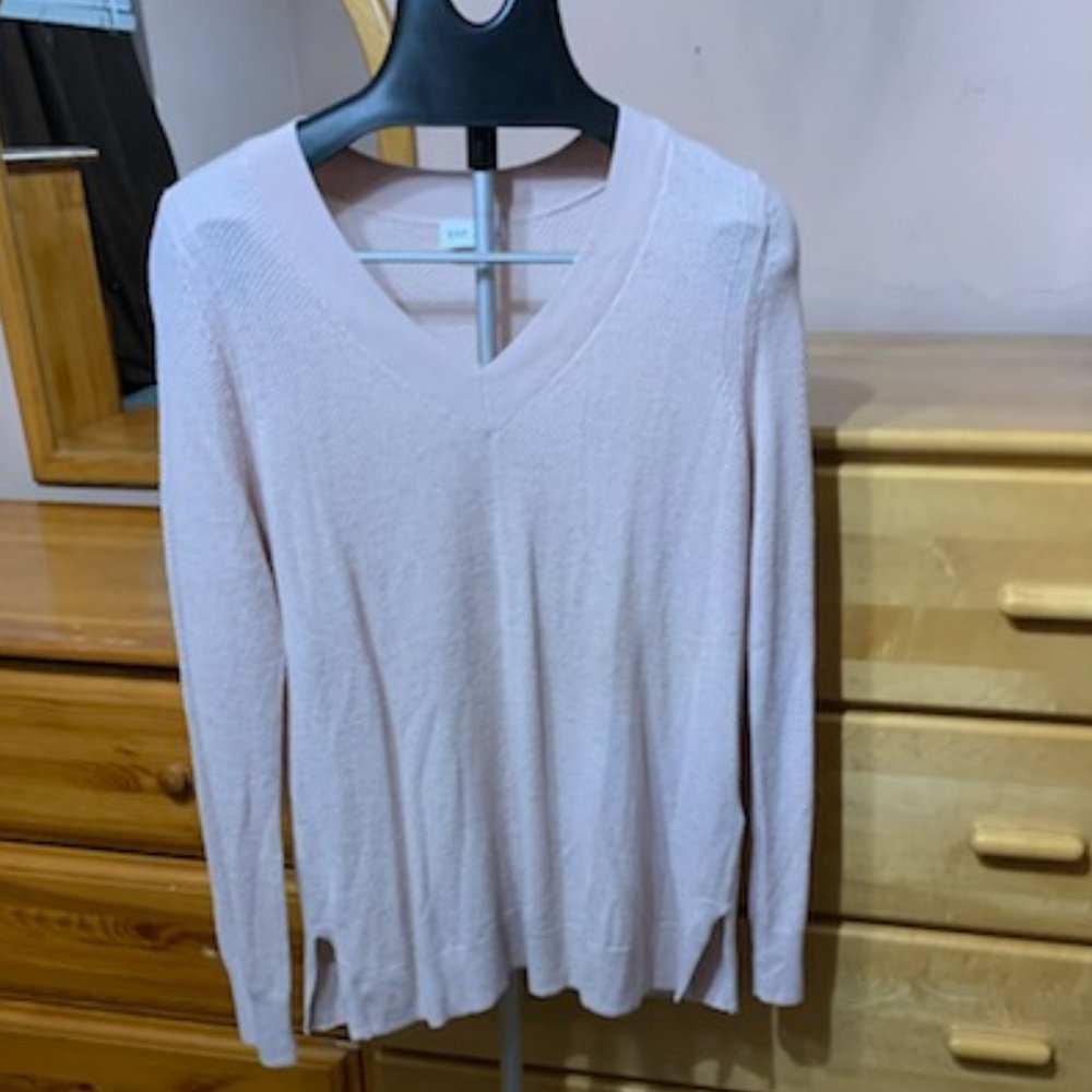GAP Bella v-neck in dull rose Long Sleeve Relax